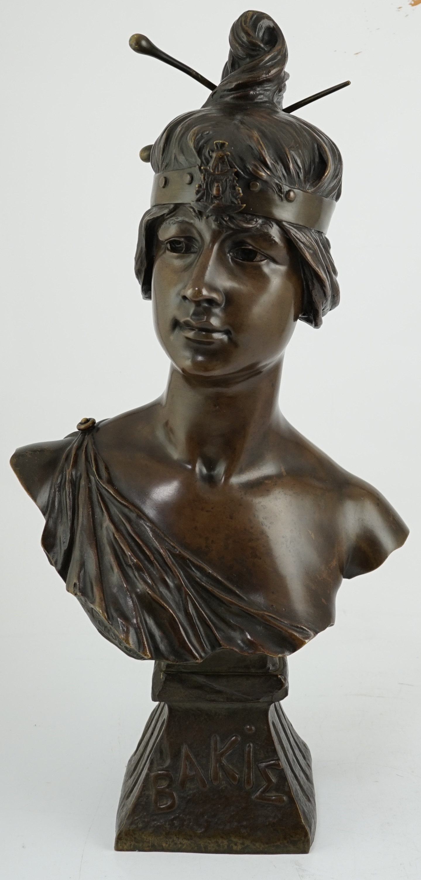 Georges Charles Coudray (1862-1932), a French bronze bust of 'Bakie'